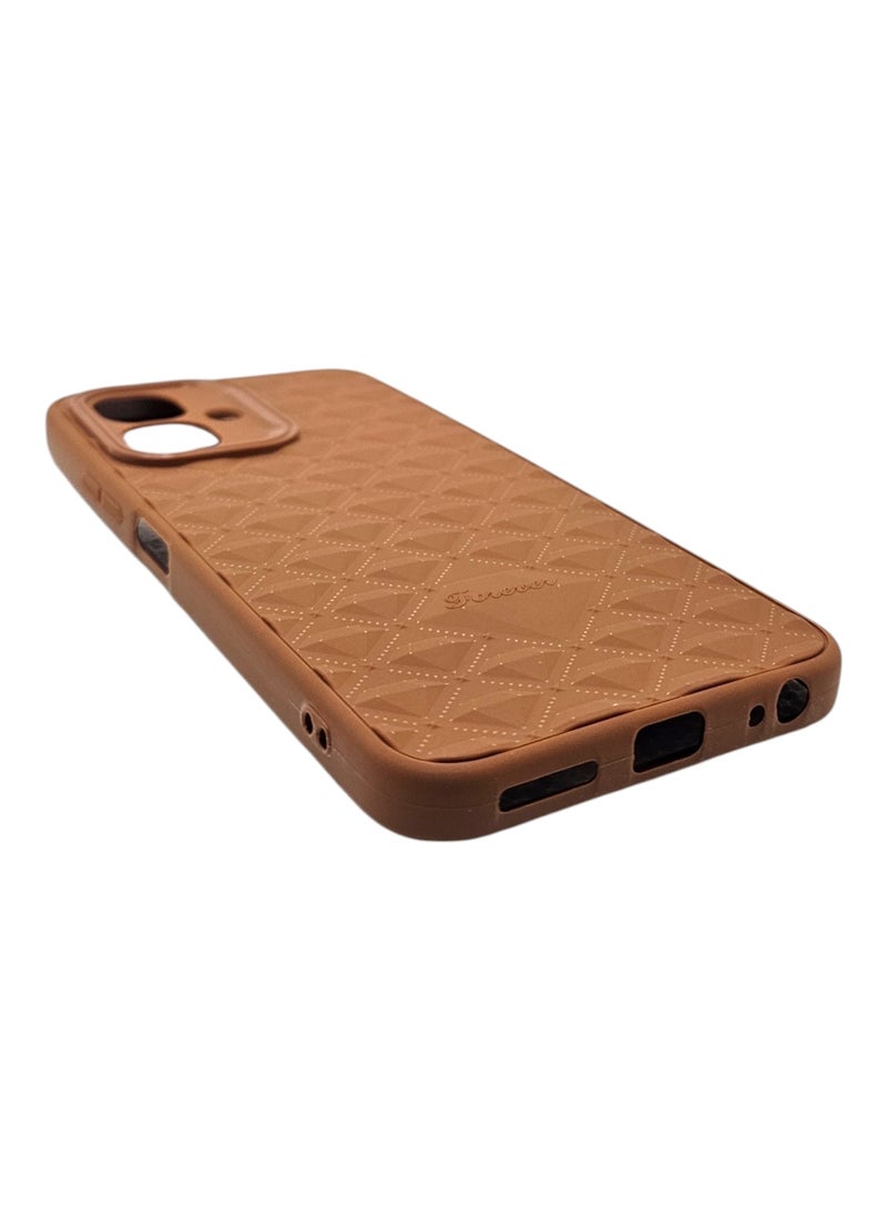 Case With a Diamond Pattern For Tecno Spark Go 2 - Brown - Image 3