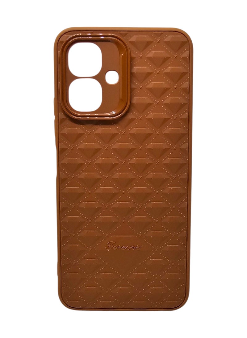 Case With a Diamond Pattern For Tecno Spark Go 2 - Brown - Image 1