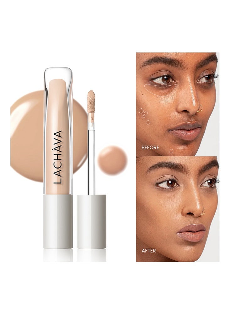 لاتشافا كونسيلر سائل - مBrightener للعينين تحت العينين لتغطية كاملة للهالات السوداء، كريم أساس خفيف الوزن مقاوم للماء، مصحح ألوان للهالات السوداء، 06 أسمر متوسط - Image 1