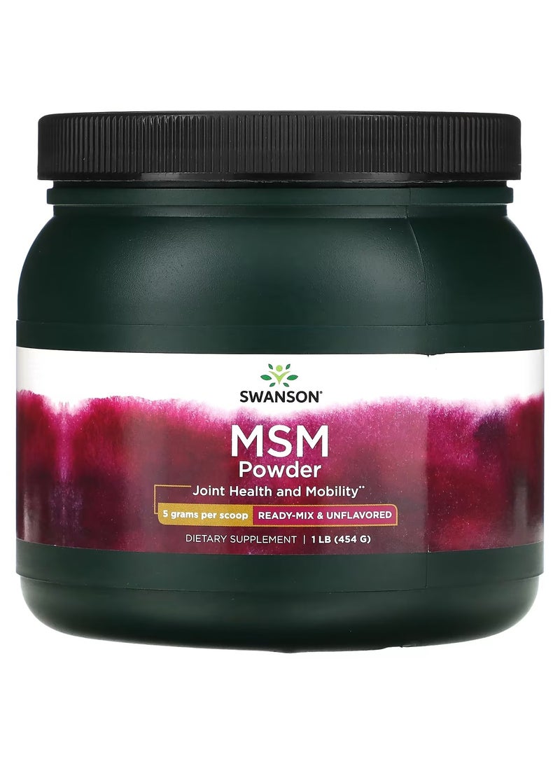 Swanson, MSM Powder, Ready-Mix & Unflavored, 1 lb (454 g)