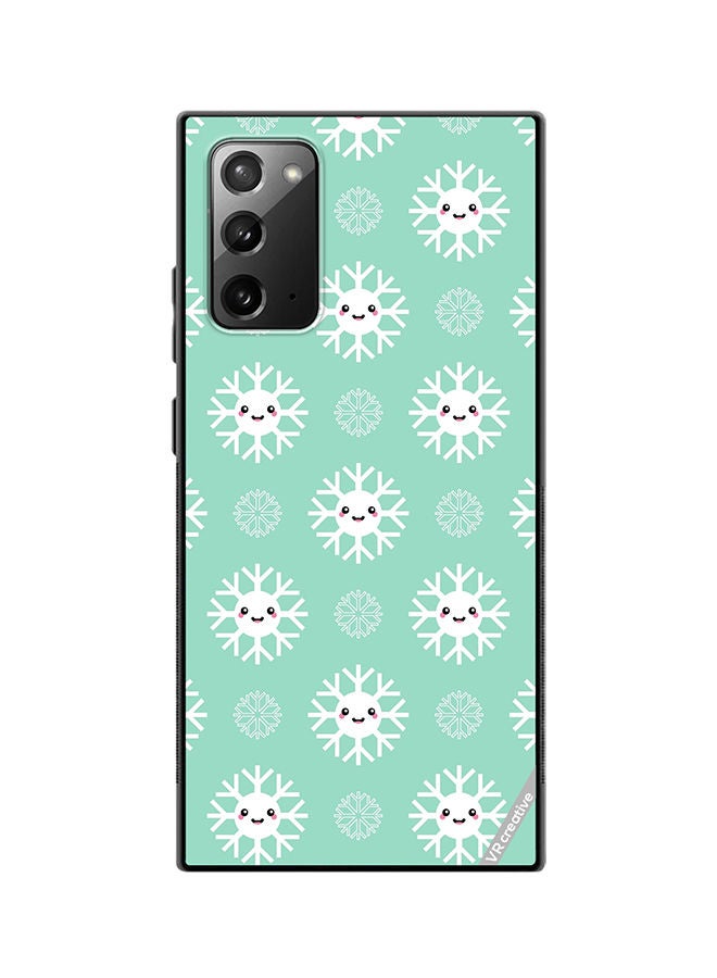VR CREATIVE Protective Case Cover For Samsung Galaxy Note20 5G Cute And Happy Snowflakes Characters Design Multicolour - Image 1