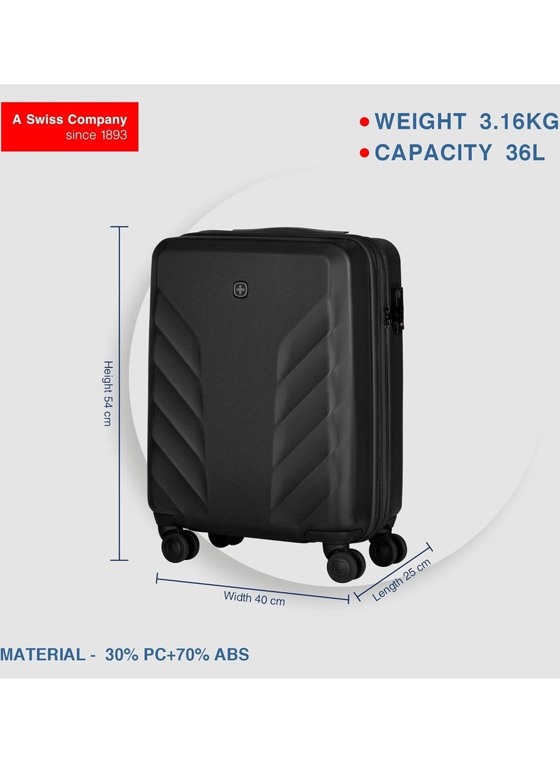 Wenger Motion 54 Cm Hardside Expandable Cabin Luggage Trolley - Black - Image 3