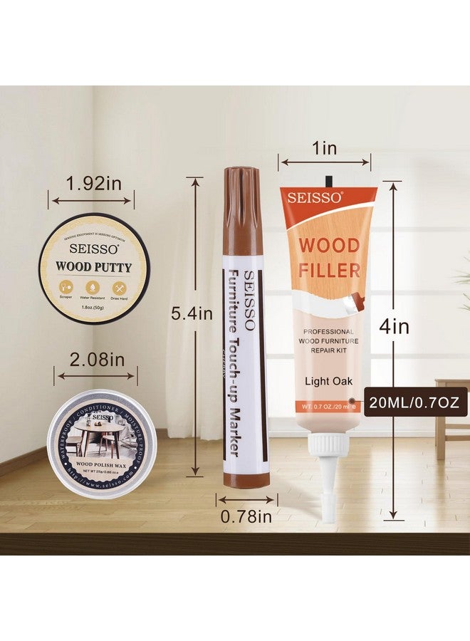 سيسو مجموعة إصلاح الأثاث الخشبي من SEISSO، حشوات خشبية، أقلام تلميع، معجون خشب وشمع خشب، إصلاح الثقوب والخدوش والشقوق، مجموعة من 20 قطعة - مجموعة إصلاح الأرضيات الخشبية للأبواب والأرضيات والطاولات والخزانات - Image 3