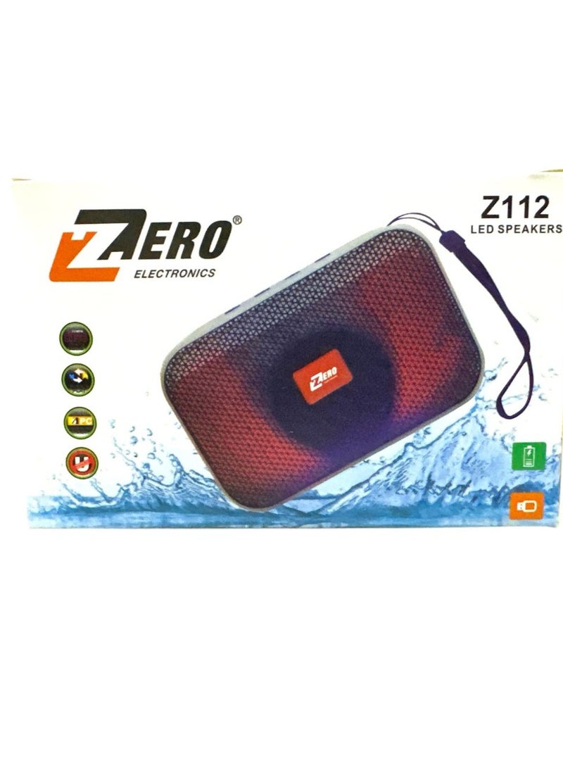 زيرو مكبر صوت محمول بتقنية البلوتوث من زيرو Z112 يدعم بطاقة الذاكرة ويو إس بي - رمادي- أبيض - Image 4