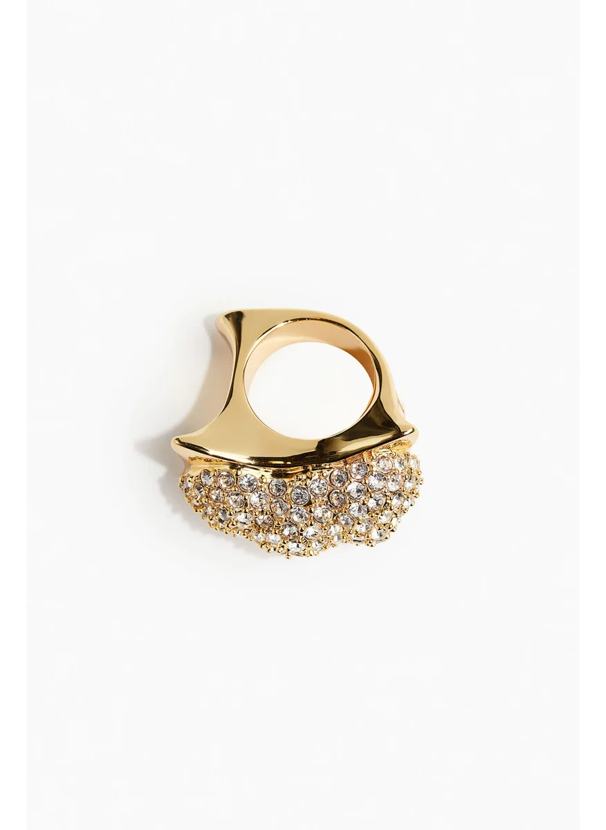 اتش اند ام Chunky Rhinestone-Embellished Ring