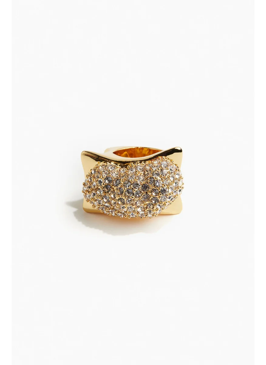 اتش اند ام Chunky Rhinestone-Embellished Ring