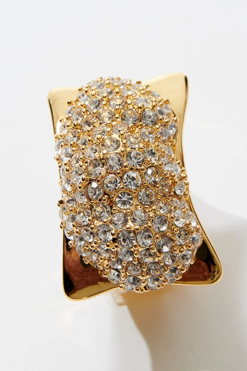اتش اند ام Chunky Rhinestone-Embellished Ring