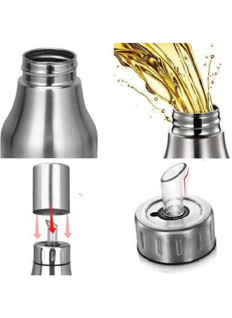 Kmart KHODIYAR Stainless Steel Cooking Oil Dispenser Oil Nozzle Dropper Container Dust Leak Proof Oil Bottle PourerOil Pot with Sharp FinishVinegar Dispenser Set of 1 500 Ml  - Image 3