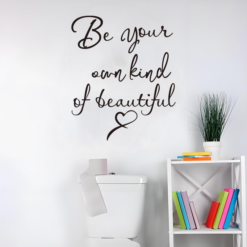 SEATUNE Inspirational Quotes Bedroom Wall Stickers: Women Beautiful Home Positive Vinyl Art Wall Decals - Living Room Bathroom Kitchen Family Wall Decor - Be Your Own Kind of Beatiful 15" X 18" - Image 4