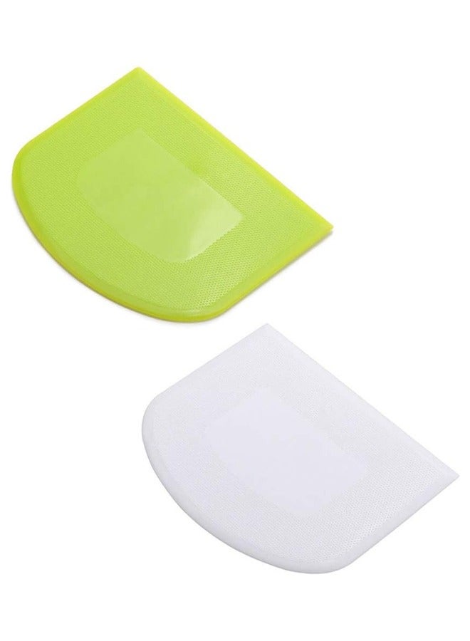 Fanski 2 Pieces Dough Scraper Bowl  Food-safe Plastic ,Multipurpose Food Scrappers for Bread Dough Cake Fondant Icing - Image 1