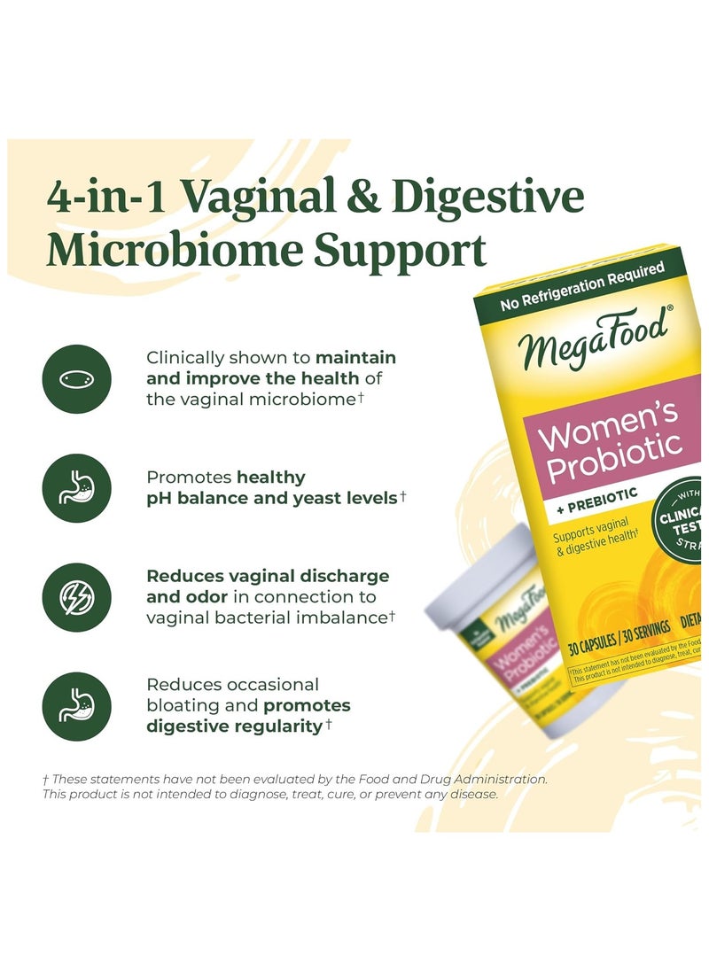 MegaFood MegaFood Womens Probiotic + Prebiotic - Gluten-Free Prebiotics and Probiotics for Women, Supports Digestive Health & Regularity, Vaginal Probiotics for Healthy pH Levels, Vegetarian - 30 capsules  - Image 5