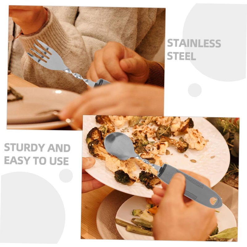 Ergonomic Adaptive Eating Utensils Set for Elderly and Disabled with Non Slip Grip Easy to Carry - Image 5