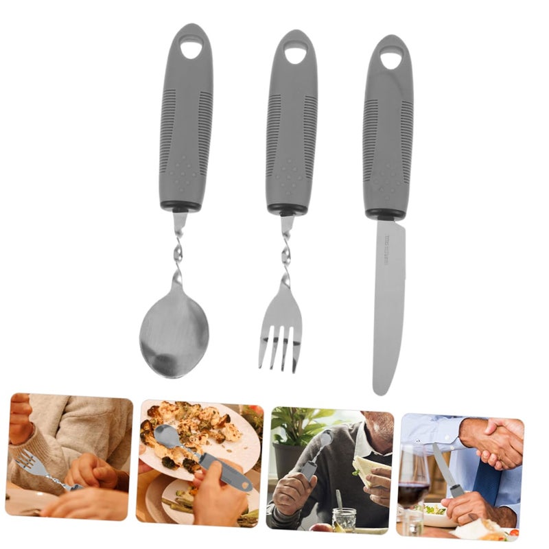 Ergonomic Adaptive Eating Utensils Set for Elderly and Disabled with Non Slip Grip Easy to Carry - Image 3
