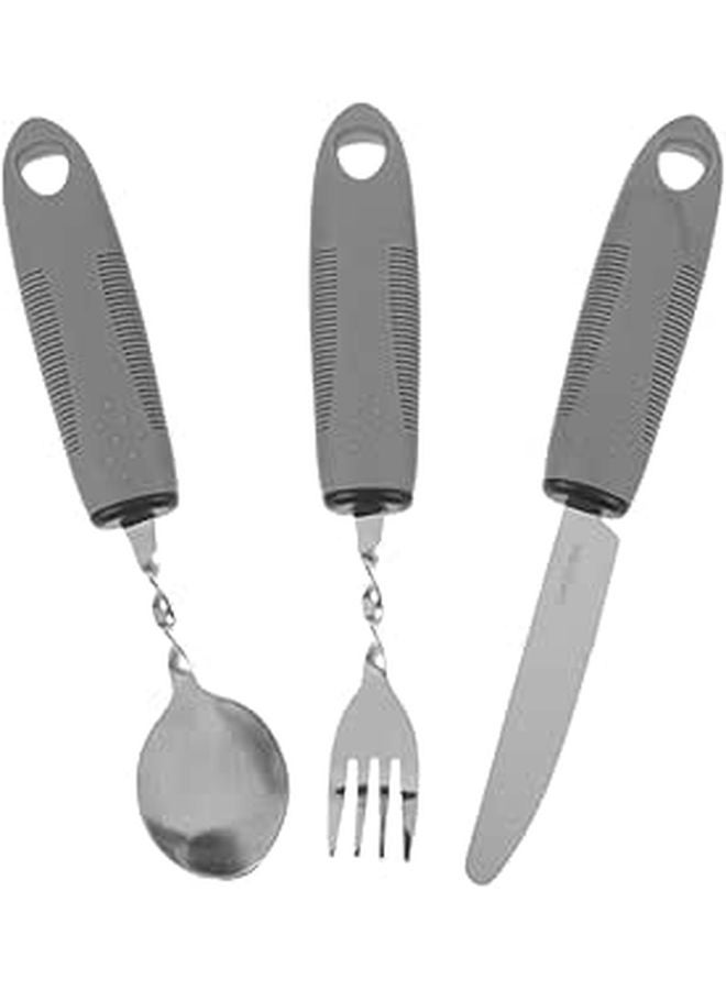 Ergonomic Adaptive Eating Utensils Set for Elderly and Disabled with Non Slip Grip Easy to Carry - Image 1