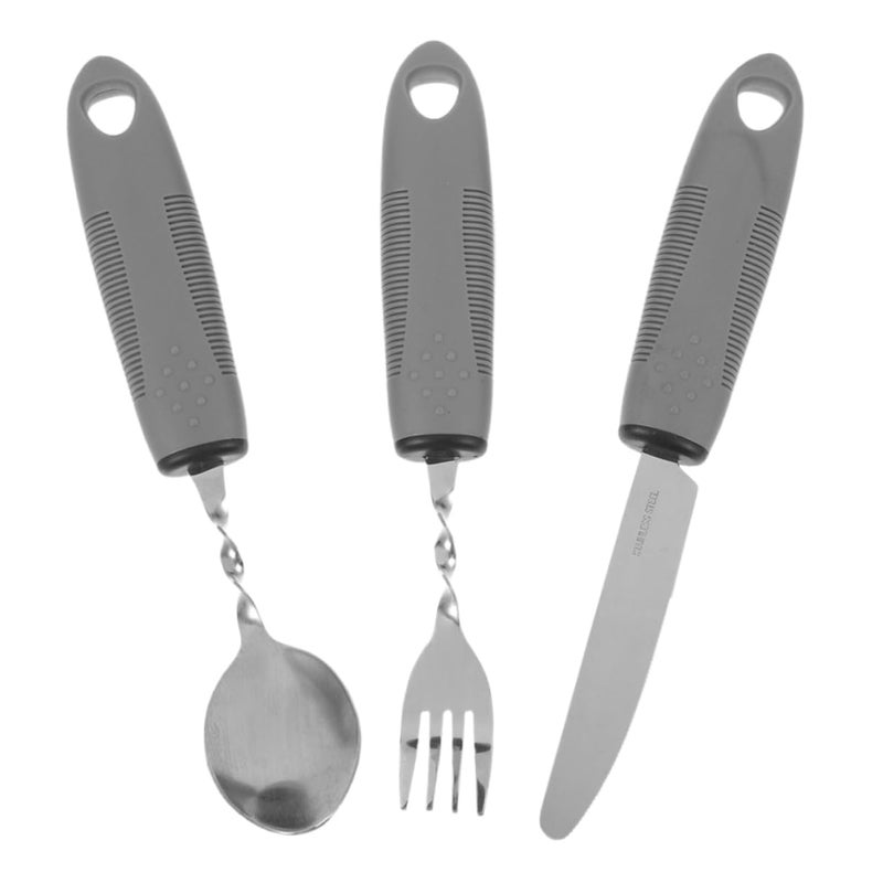 Ergonomic Adaptive Eating Utensils Set for Elderly and Disabled with Non Slip Grip Easy to Carry - Image 2