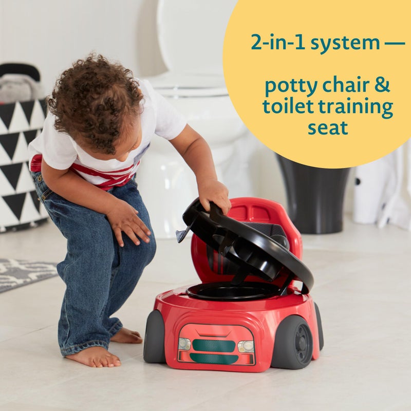 The First Years Training Wheels Racer Potty Training Toilet - Race Car Training Potty - Includes Detachable Toddler Toilet Seat and Kids Potty - Ages 18 Months and Up - Image 3