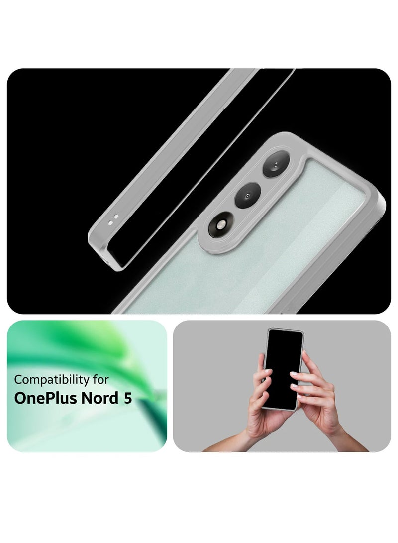 Wtech OnePlus Nord 5 / OnePlus Ace 5 Ultra 5G 2025 Hybrid TPU Silicone with Raised Armour Bumpers Slim Case Cover (MCAPSA) - Clear/Grey - Image 4
