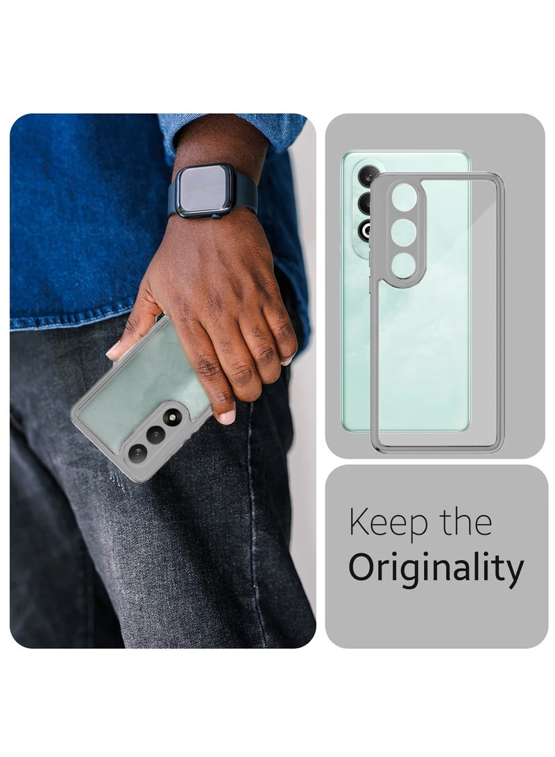 Wtech OnePlus Nord 5 / OnePlus Ace 5 Ultra 5G 2025 Hybrid TPU Silicone with Raised Armour Bumpers Slim Case Cover (MCAPSA) - Clear/Grey - Image 2