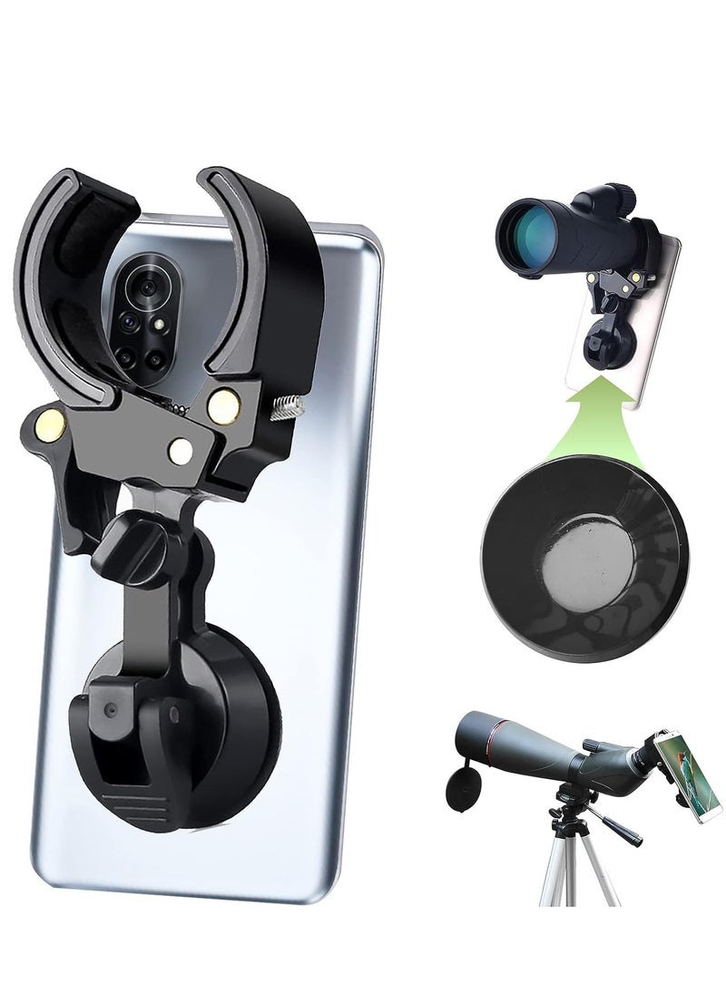 SYOSI - Telescope Phone Adapter, Mobile Device Holder, Work for Spotting Scope, Telescope, Microscope, Monocular, Binocular, for iPhone, Samsung, Record Nature and The World (Suction Cup) - Image 1