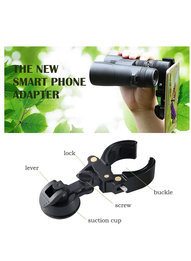 SYOSI - Telescope Phone Adapter, Mobile Device Holder, Work for Spotting Scope, Telescope, Microscope, Monocular, Binocular, for iPhone, Samsung, Record Nature and The World (Suction Cup) - Image 1