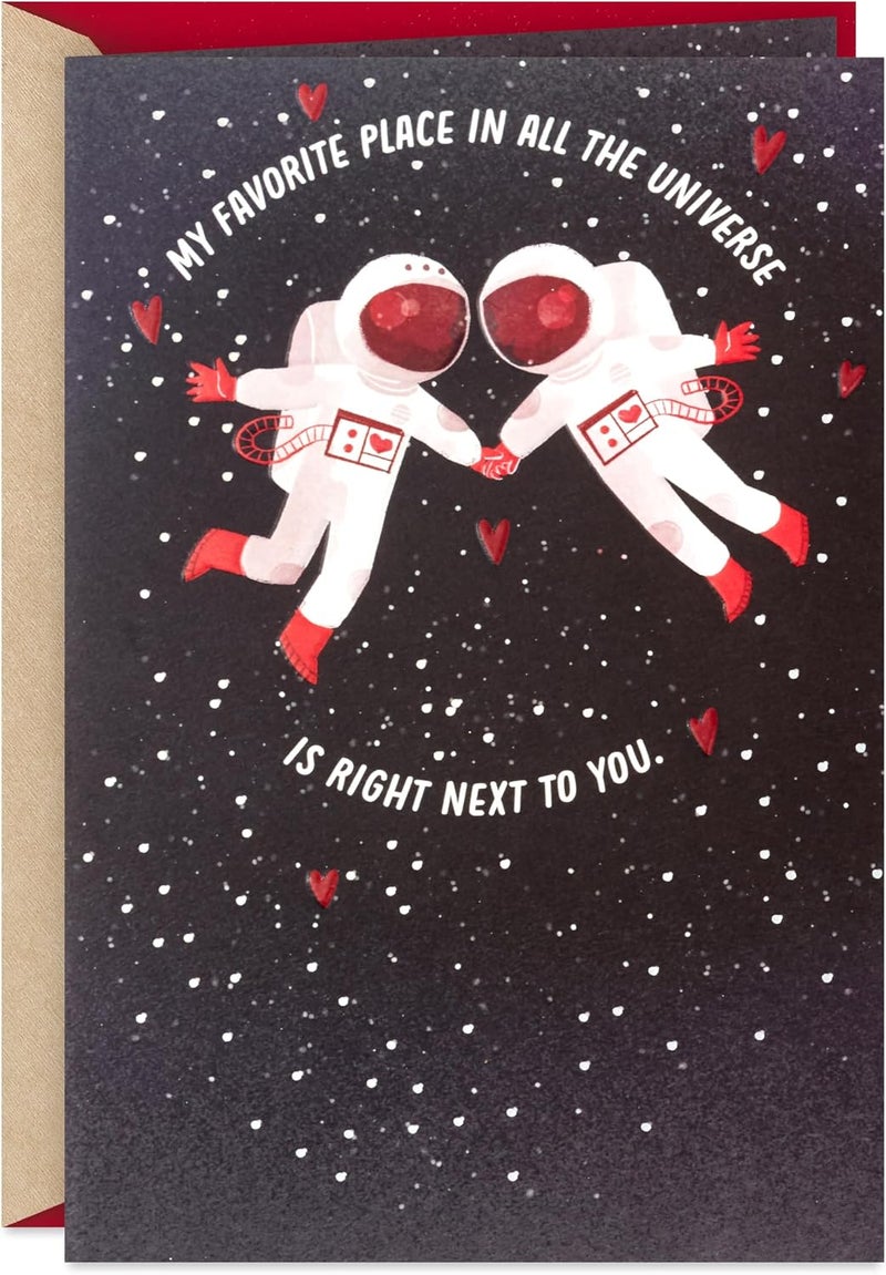 Hallmark Valentine's Day Card for Significant Other - Favorite Place in The Universe, Astronauts - Image 1