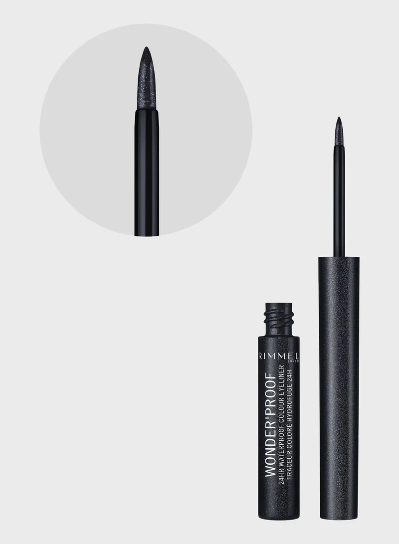 RIMMEL LONDON Rimmel Wonder'Proof 24HR Colour Eyeliner – 006 – Sparkly Anthracite, 6.7g