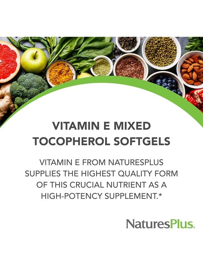 Nature's Plus فيتامين E من ناتشرز بلس - 400 وحدة دولية مختلطة من D-توكوفيرول، 60 كبسولة لينة - مكمل فيتامين E سهل البلع، مستخرج من زيت فول الصويا الطبيعي - دفاع ضد الجذور الحرة - خالي من الجلوتين - 60 حصة - Image 3