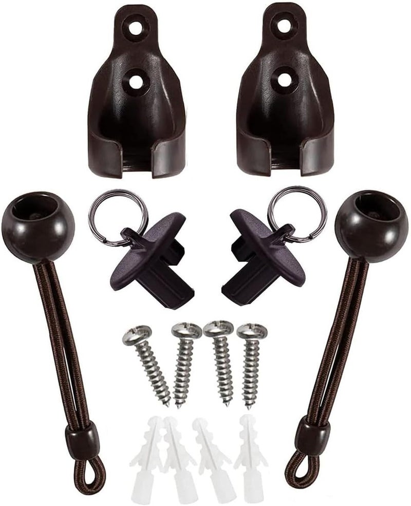 Lihopefe New Bungee kit + end caps Universal Replacement Mounting Brackets of Exterior Sun Shades Outdoor/Indoor Roller up Blinds (Brown, 1pack) - Image 1