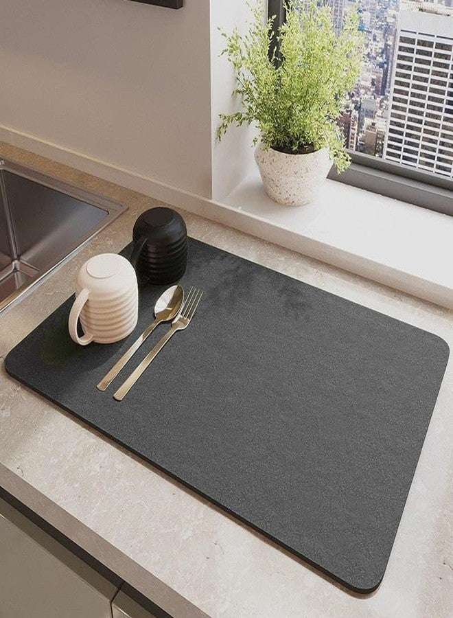 NEXORA Dish Drying Mat for Kitchen Counter with PU Leather Surface and Rubber Backing 60*40 CM - Image 1