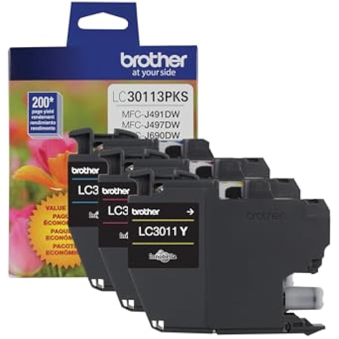 GENUINE LC30113PKS 3-PACK STANDARD YIELD COLOR INK CARTRIDGES, PAGE YIELD UP TO 200 PAGES/CARTRIDGE INCLUDES CYAN, MAGENTA AND YELLOW, LC3011 - Image 2