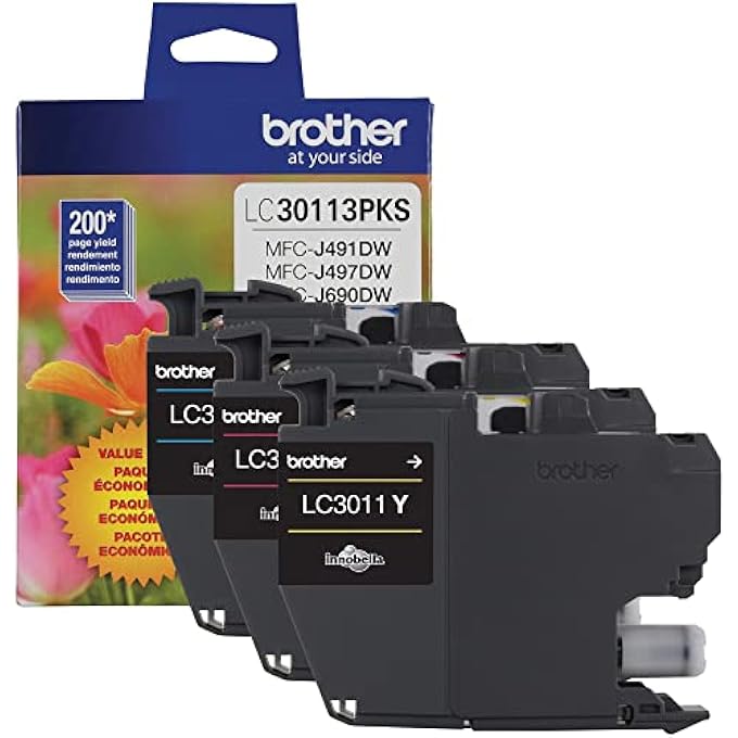 GENUINE LC30113PKS 3-PACK STANDARD YIELD COLOR INK CARTRIDGES, PAGE YIELD UP TO 200 PAGES/CARTRIDGE INCLUDES CYAN, MAGENTA AND YELLOW, LC3011 - Image 3