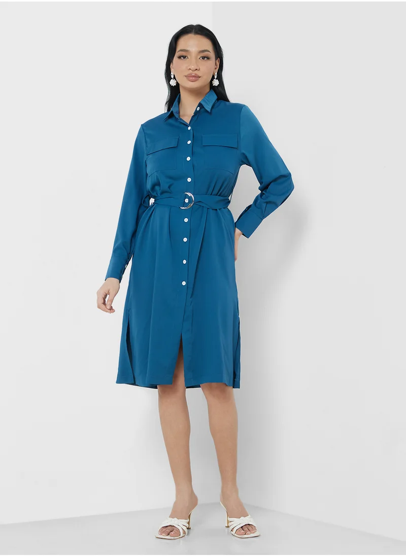 ايلا Belted Shirred Dress
