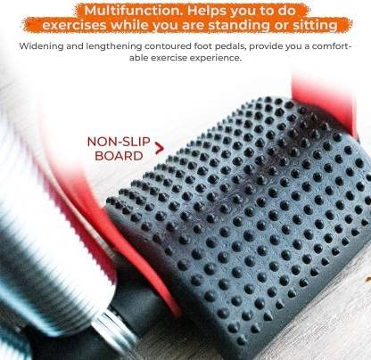 Shopeleven Professional Highly Elastic Steel Double Spring | Multipurpose Tummy Trimmer Ab Exerciser | Waist Exerciser | Abdominal Workout for Men & Women | belly fat exercise | Tummy fat burner | Home Gym Workout Equipment | Fitness Accessories (Pack of 1) Red - Image 3