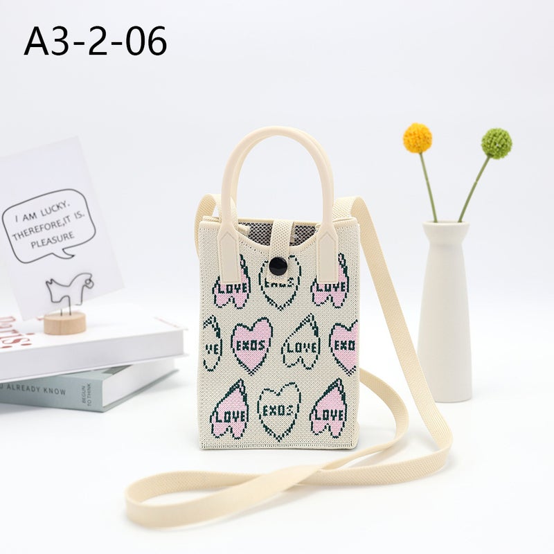 Niche Design Crossbody Mobile Phone Bag, Gift Bag, Knitted Mini Coin Dustproof Women'S Shoulder Mobile Phone Crossbody Bag - Image 1