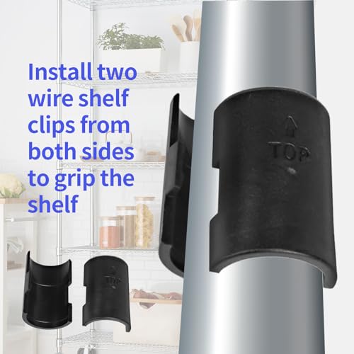 Seimneire 30 Pack Black Wire Shelf Clips 1 inch Wire Shelf Clips, Plastic Shelving Clips Shelf Lock Clips Round Plastic Clips, Shelf Support Clips for Wire Shelving System (15 Pairs) - Image 5