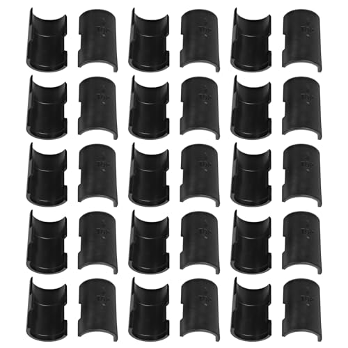 Seimneire 30 Pack Black Wire Shelf Clips 1 inch Wire Shelf Clips, Plastic Shelving Clips Shelf Lock Clips Round Plastic Clips, Shelf Support Clips for Wire Shelving System (15 Pairs) - Image 2