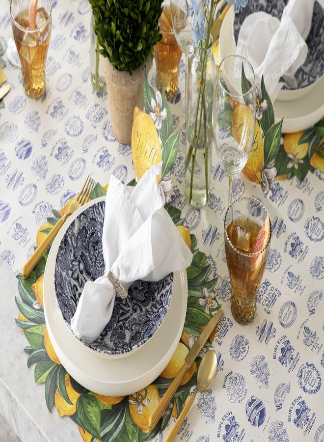 Hester & Cook Floral Paper Placemats for Dining Table - Round Lemon Wreath Disposable Placemats for Spring Summer Season - 12 Sheets Per Pad American Made - Image 5