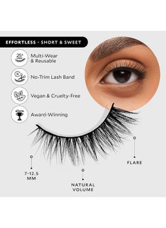 Velour Lashes Silk - Short & Sweet - Fake/False Natural Eyelashes - Long Lasting 20+ Applications - Natural & Lightweight - Easy Application  - Image 3