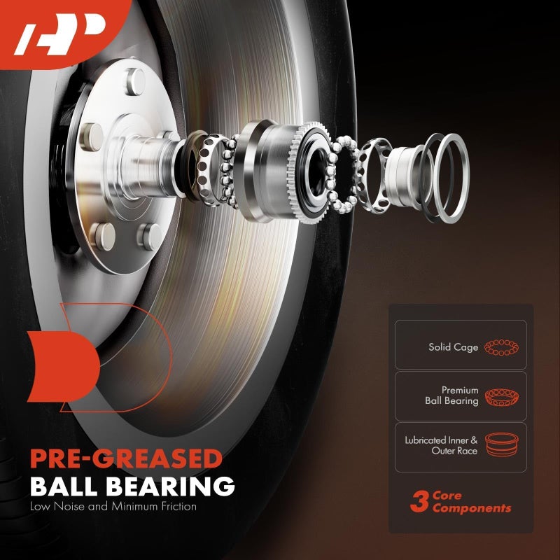 A-Premium Front Wheel Bearing and Hub Assembly with ABS & 5-Lug Compatible with Dodge Grand Caravan 2008-2020, Chrysler Town & Country 2008-2016, VW Routan 2009-2014 - Image 3