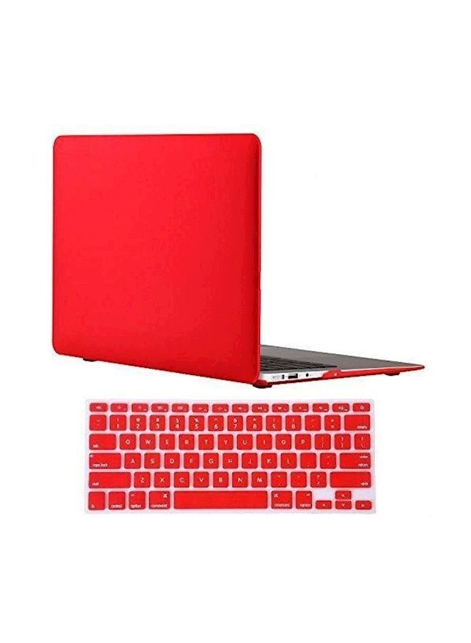NIBEMINENT 2 In1 Rubberized Frosted Soft-Touch Hard Case Cover For Macbook Air 13.3 Inch Red 