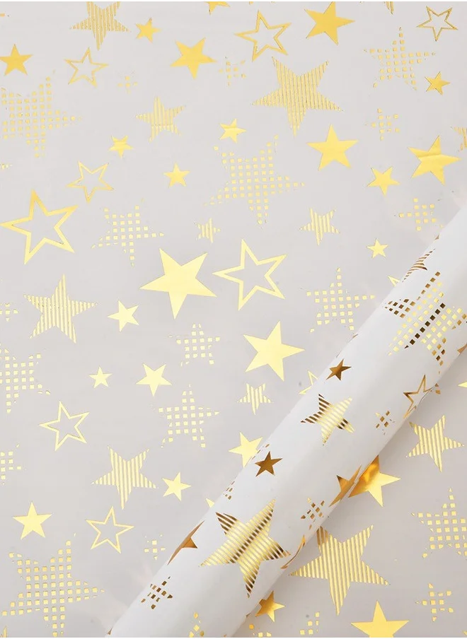 Playpro Set of 5pcs 50 x 70cm Gold Star Wrapping Paper for Birthdays, Weddings, Anniversaries