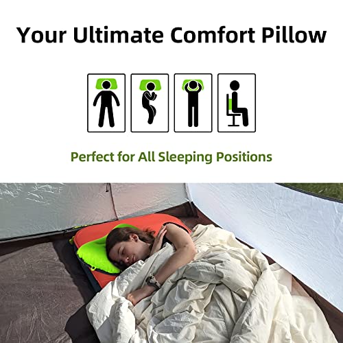 Crisonky Camping Pillow - Inflatable Pillow - Travel Pillows for Backpacking & Airplane, Lumbar Support 2.0 Blow Up Pillow, Ultralight Compressible, Comfortable, Ergonomic Pillows (Light Grey) - Image 5