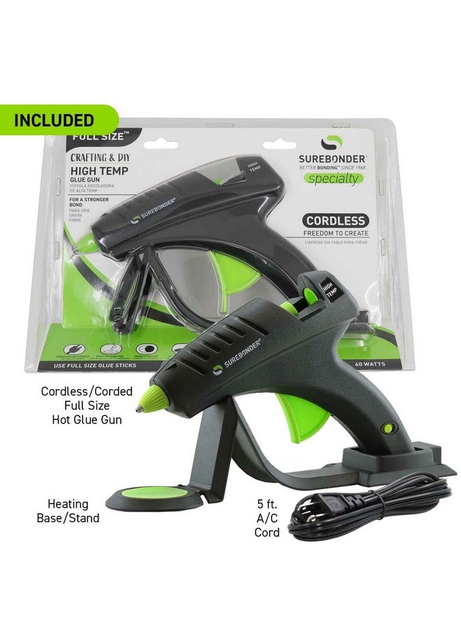 Surebonder - Cordless Hot Glue Gun, High Temperature, Full Size, 60W, 50% More Power Sturdily Bonds Metal, Wood, Ceramics, Leather & Other Strong Materials (Specialty Series Cl800F) - Image 1