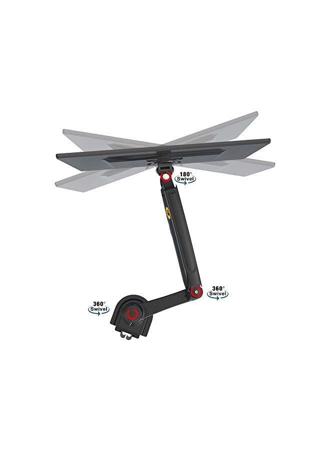 Zaboon North Bayou Dual Monitor Desk Mount Stand Full Motion Swivel Computer Monitor Arm Fits 2 Screens up to 32'' with Load Capacity 4.4~26.4lbs for Each Monitor H180-B  - Image 4