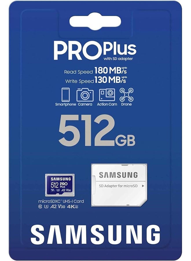 Samsung PRO Plus microSD Card + SD Adapter 512GB for Mobile Gaming on Smartphones, Tablets and Handheld Consoles, UHS-I U3, Full HD & 4K UHD, 160MB/s Read, 120MB/s - Image 4