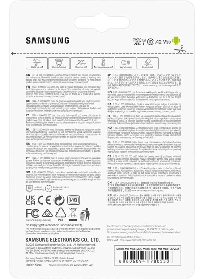 Samsung PRO Plus microSD Card + SD Adapter 512GB for Mobile Gaming on Smartphones, Tablets and Handheld Consoles, UHS-I U3, Full HD & 4K UHD, 160MB/s Read, 120MB/s - Image 5