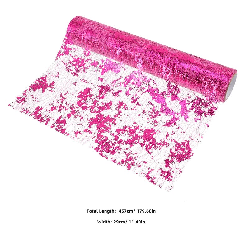 Magenta Polyester Table Runner 29cm X 5 Yards Sheer Mesh Wear Resistant Party Home Decor - Image 3