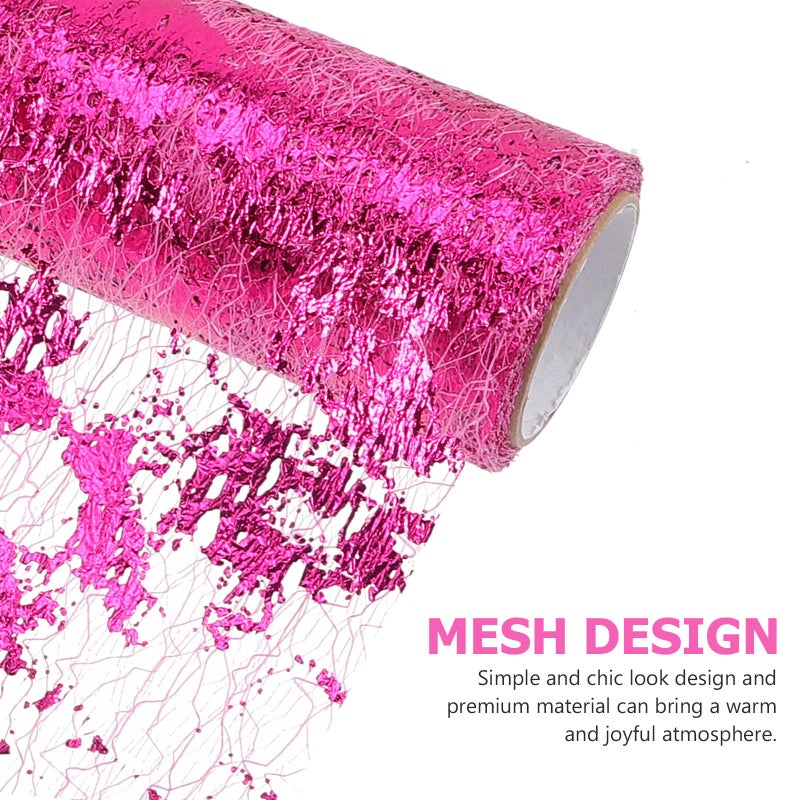 Magenta Polyester Table Runner 29cm X 5 Yards Sheer Mesh Wear Resistant Party Home Decor - Image 4