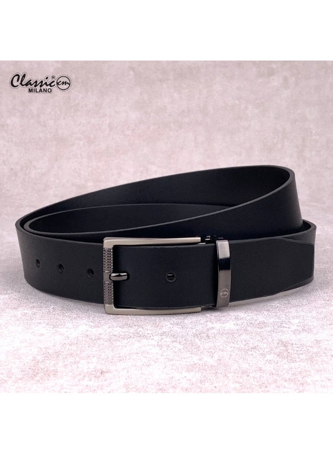 Classic Milano Genuine Leather Belt for Men – Black Formal Belt Men – Men Belts for Office & Business Wear – Mens Belt Leather with Gift Box - Image 1