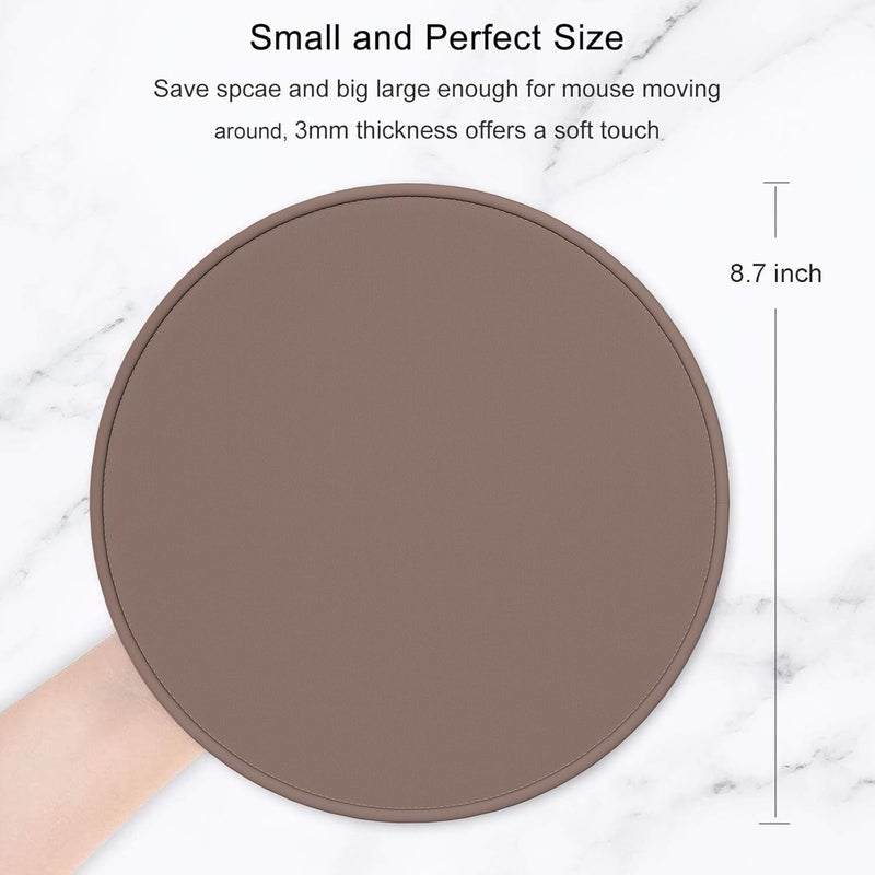 Hsurbtra Mouse Pad, Premium-Textured Small Round Mousepad 8.7 x 8.7 Inch, Stitched Edge Anti-Slip Waterproof Rubber Mouse Mat, Pretty Cute Mouse Pad for Office Home Gaming Laptop Men Women Kids (Dark Brown) - Image 2